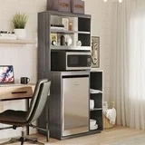 The Organization Station with Mini Refrigerator and Microwave Storage Space