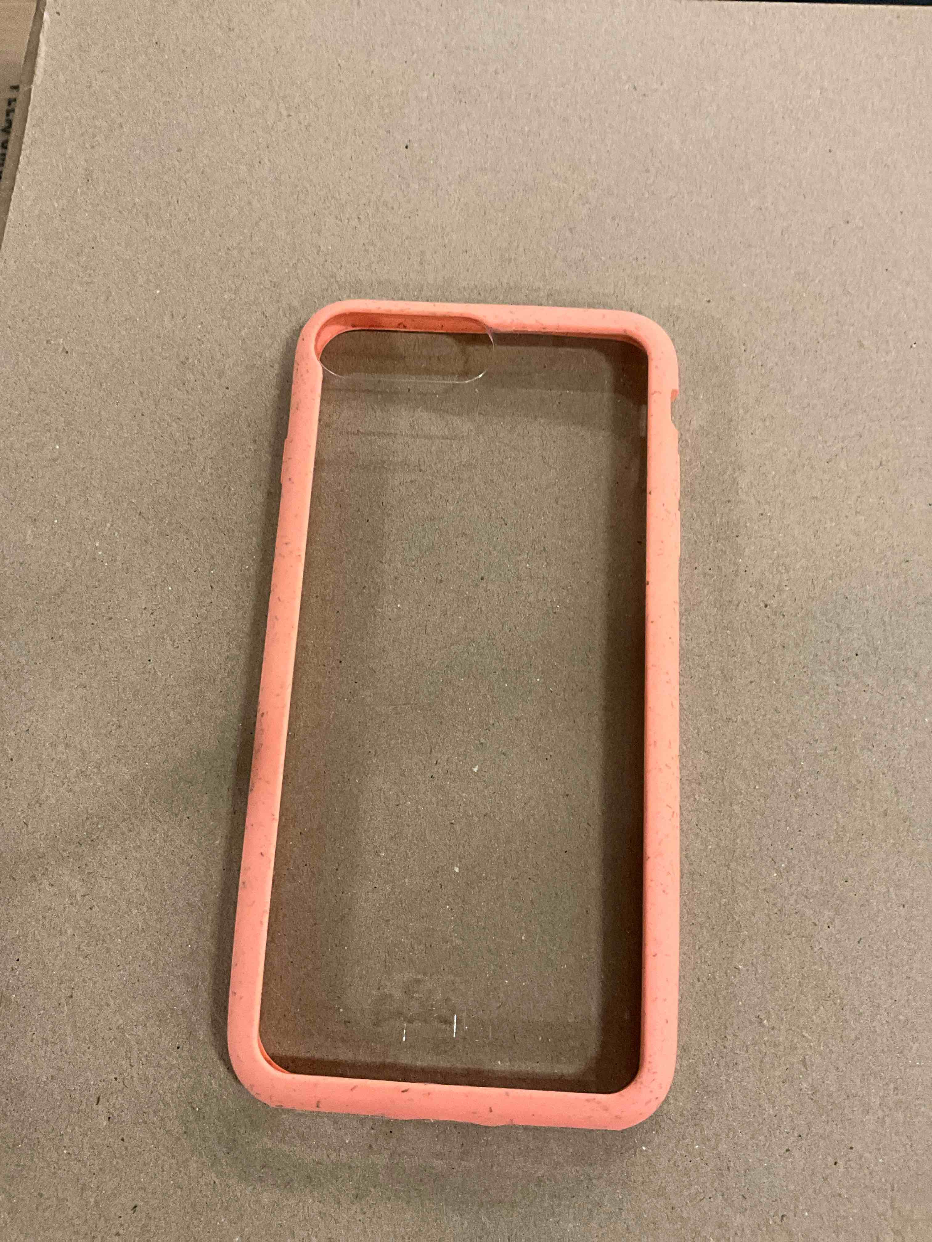 box of pela : clear eco-friendly iphone 6/7/8 plus case with cantaloupe ridge