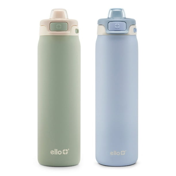 Ello Pop & Fill 22oz. 2-Pack Stainless Steel Water Bottle with Leak Proof Locking Lid