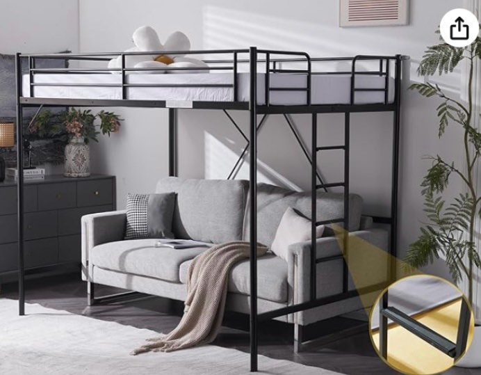 ( similar ) Similar does not include screws  Not even manual  Loft Bed Full Size with Flat Rungs for Adults, Kids and Young Teens, No Box Spring Required, Heavy Duty Metal Slat Support