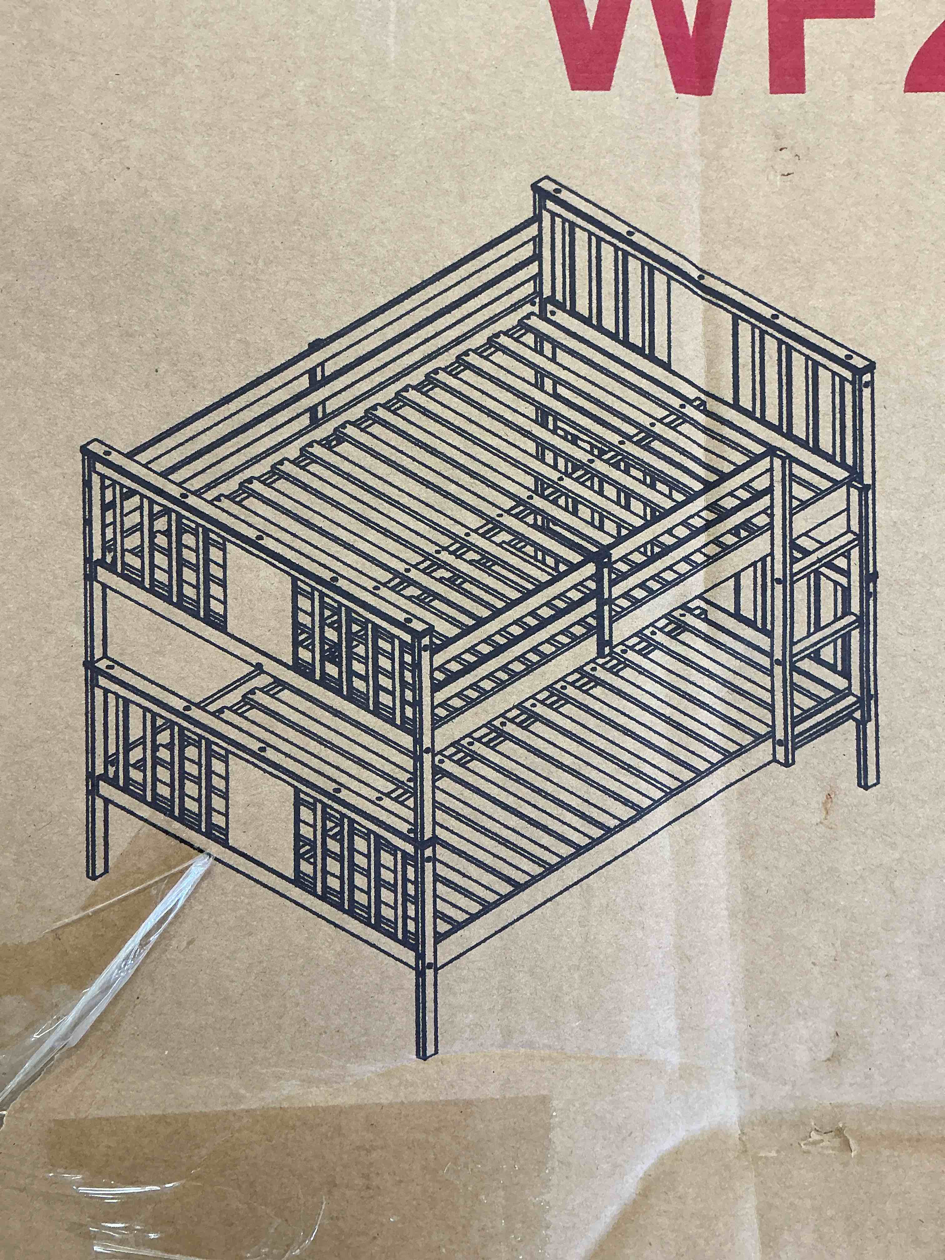 ( incomplete 1 box 2) full bunk bed- espresso ( color black) 