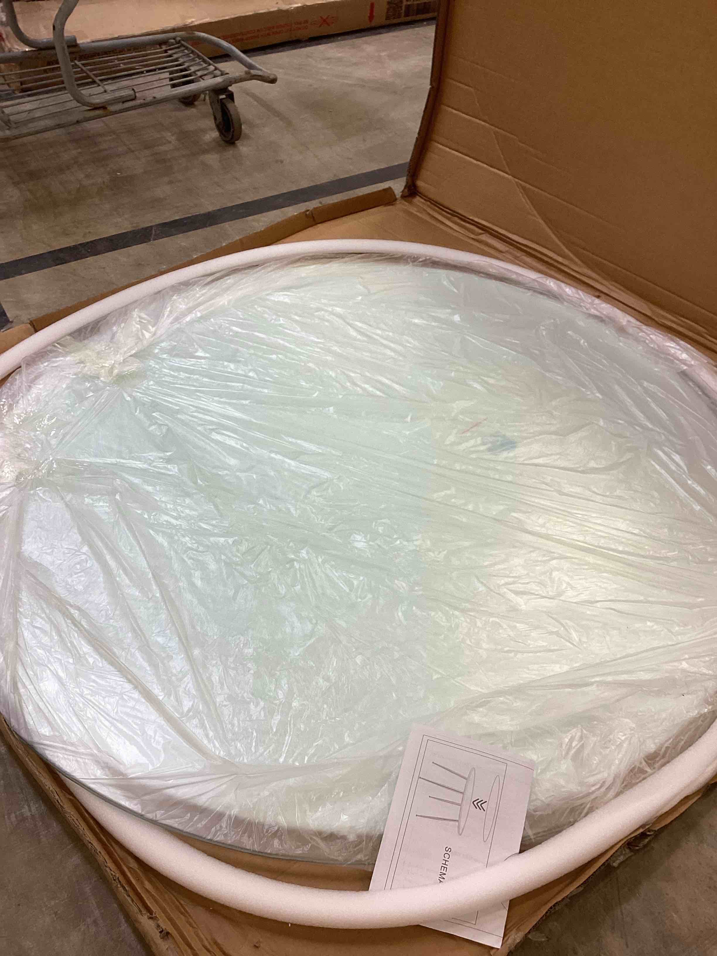 Round dining table board transparent color 52x 52, Does not include table legs