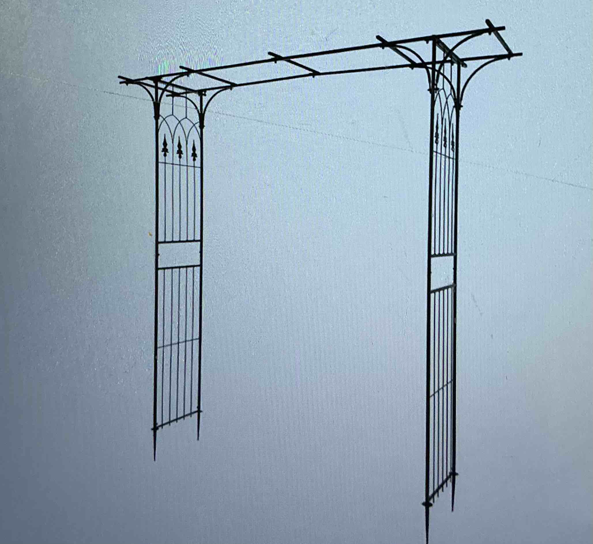 Garden gazebo, arch arch for wedding ceremony party, steel garden rell for plant climbing, Christmas decorations, backyard pergola, lawn (black)