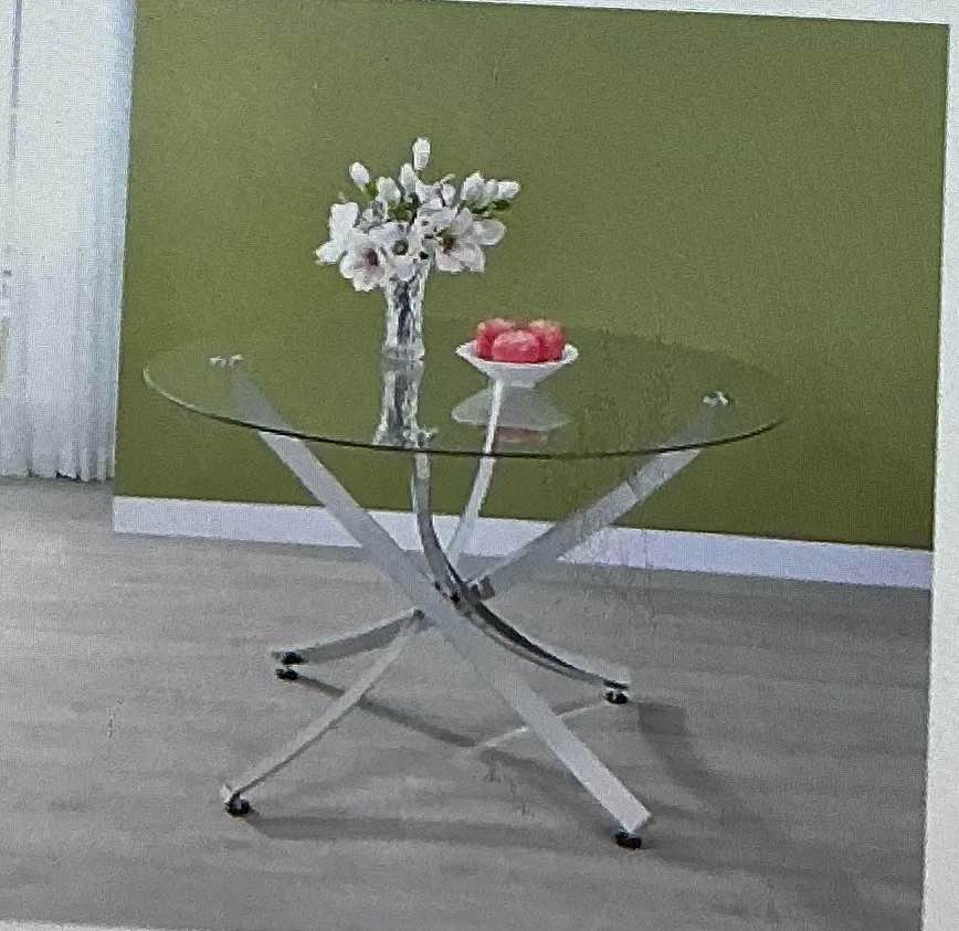 Asian Aesthetics Round Chrome Dining Table