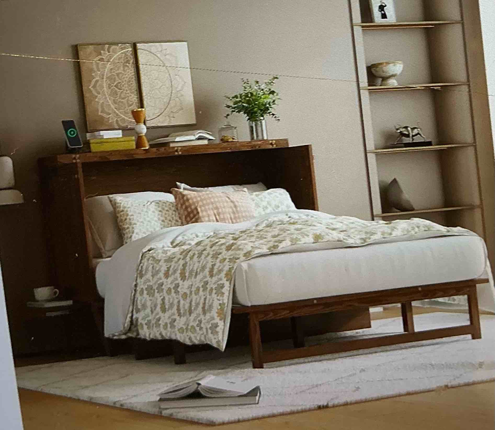 Murphy bed full size+ brown lit Murphy pleine grandeur + brun ( similar) ( incomplete 1 of 2)