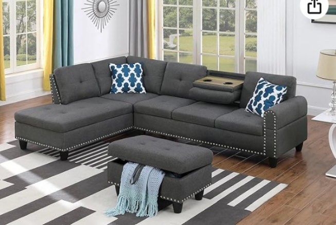 ( similar ) ( incomplete 1box to pick up )sofá color couleur: light gray