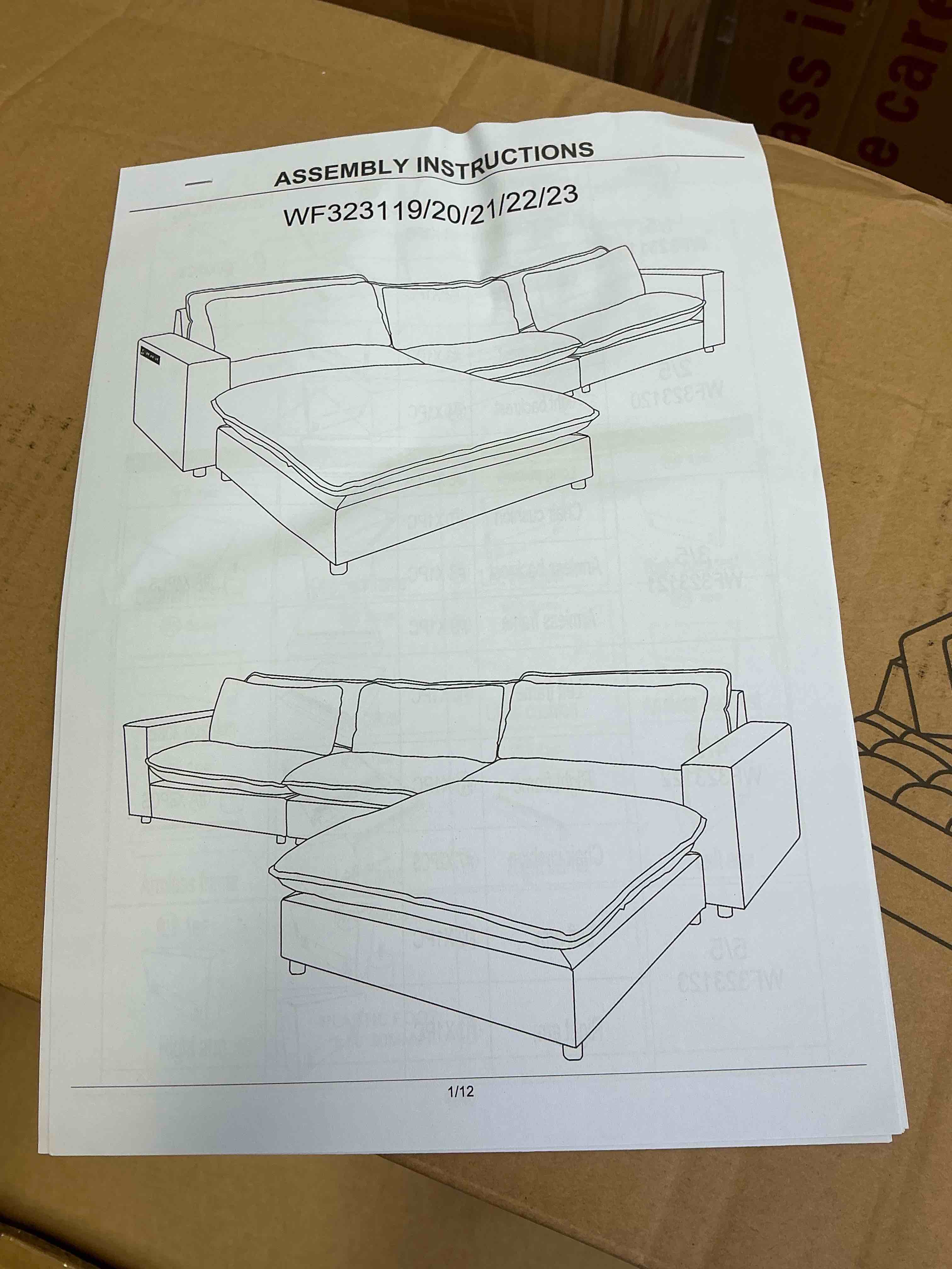 sectional sofa ( incomplete 1 box to pick up)