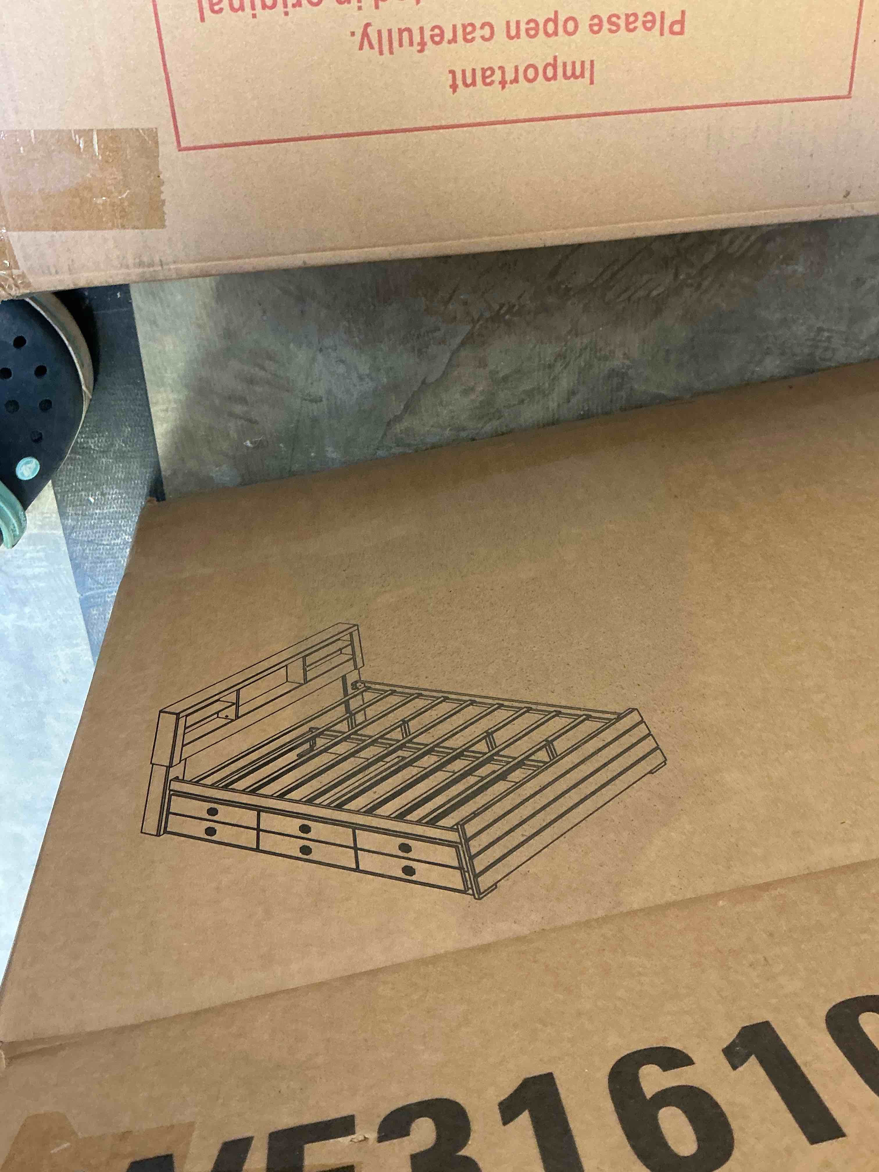 ( incomplete 2 of 2 1 box to pick up )twin trundle bed-Box B