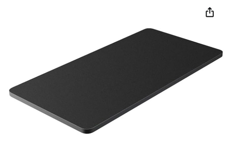 BONTEC Wood Table Top for Electric Standing Desk, 50" x 24" Solid One-Piece Countertop, Black MDF Desktop for Home Office, Gaming & Commercial Use, Compatible with Adjustable Frames