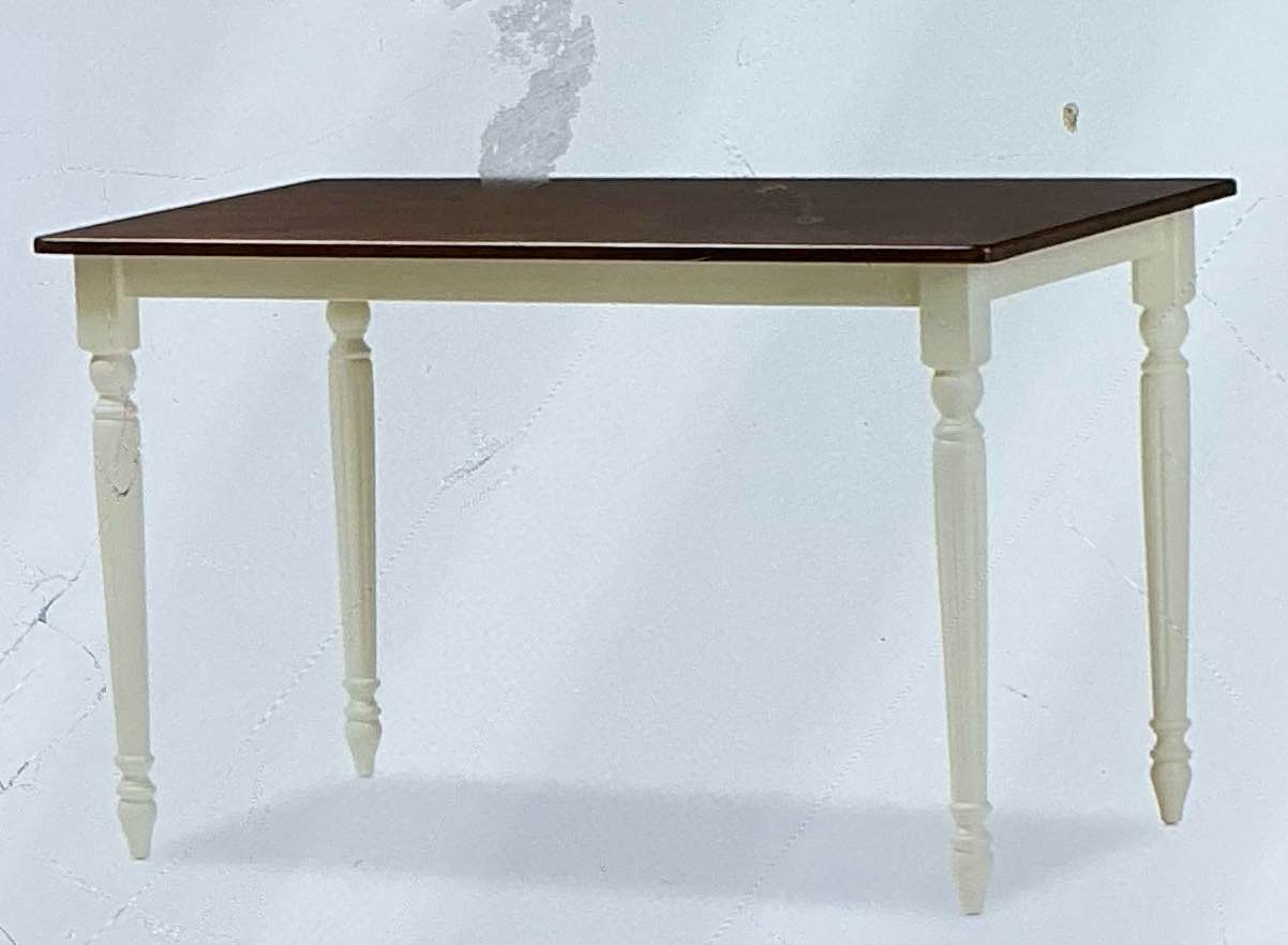 Napoleon French Country Cottage Dining Table - Antique Cherry Top & Buttermilk Base, Seats 4-6