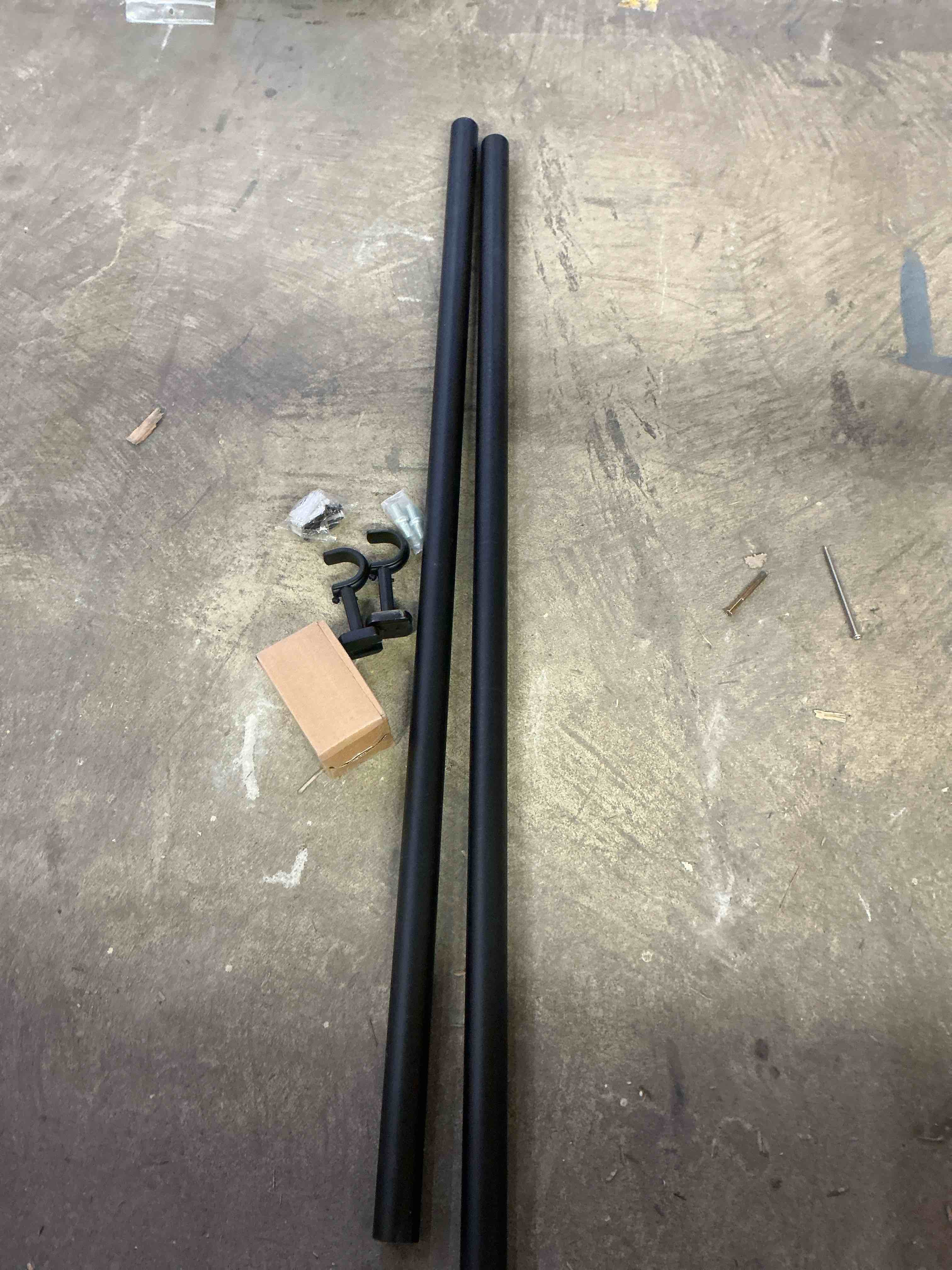large black curtain rod