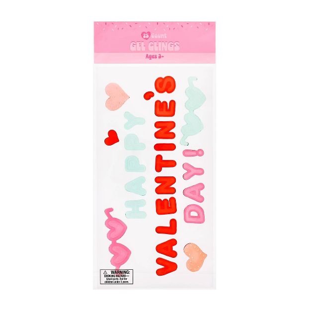 Gel Clings “HAPPY VALENTINE’S DAY!” - Bullseye’s Playground Set 35