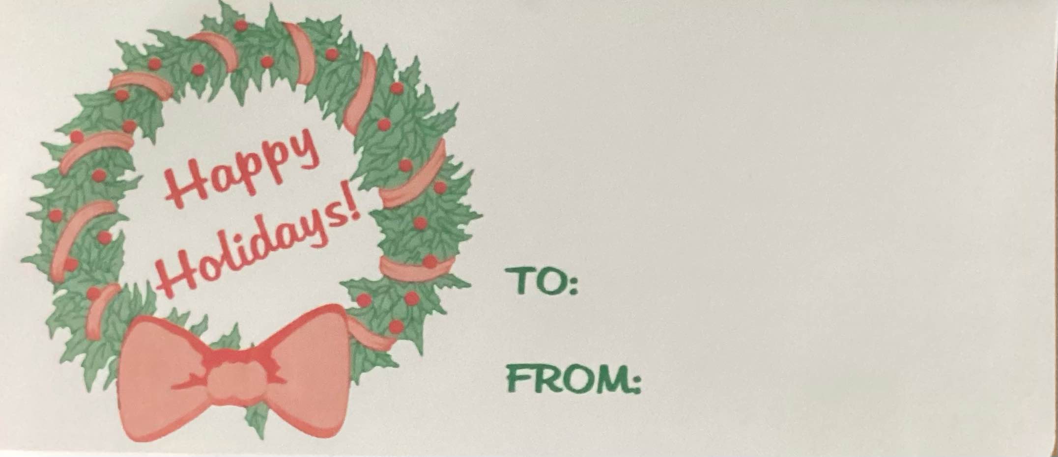 Gift Currency Holiday Envelopes.