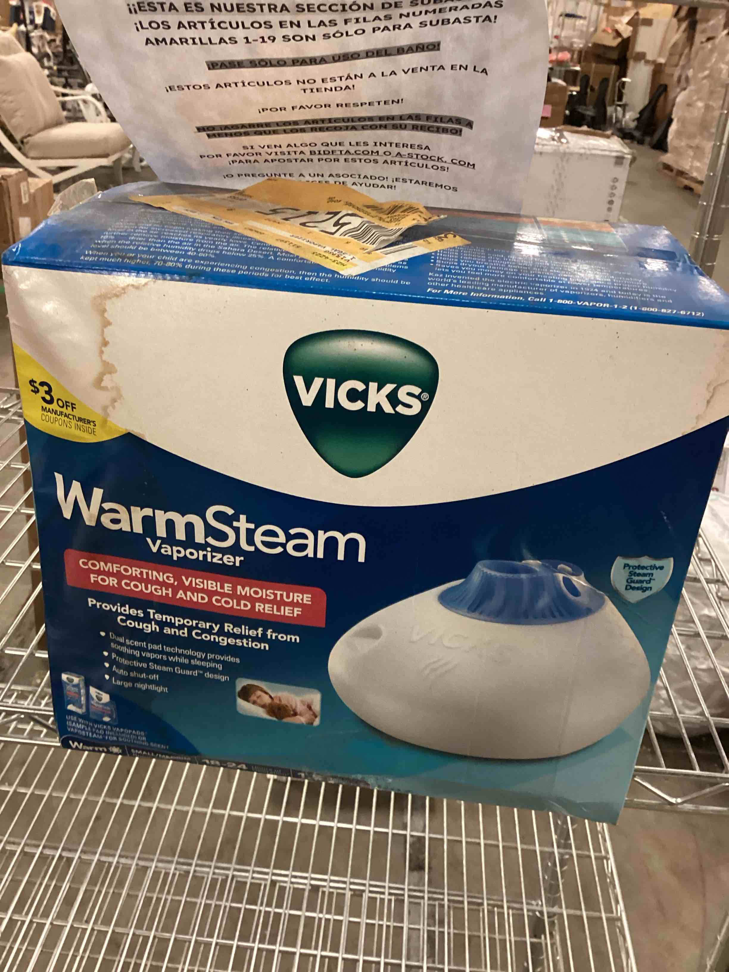 Vicks Warm Steam Vaporizer, Small to Medium Rooms, 1.5 Gallon Tank – Warm Mist Humidifier for Baby and Kids Rooms with Night Light, Works with Vicks VapoPads and VapoSteam