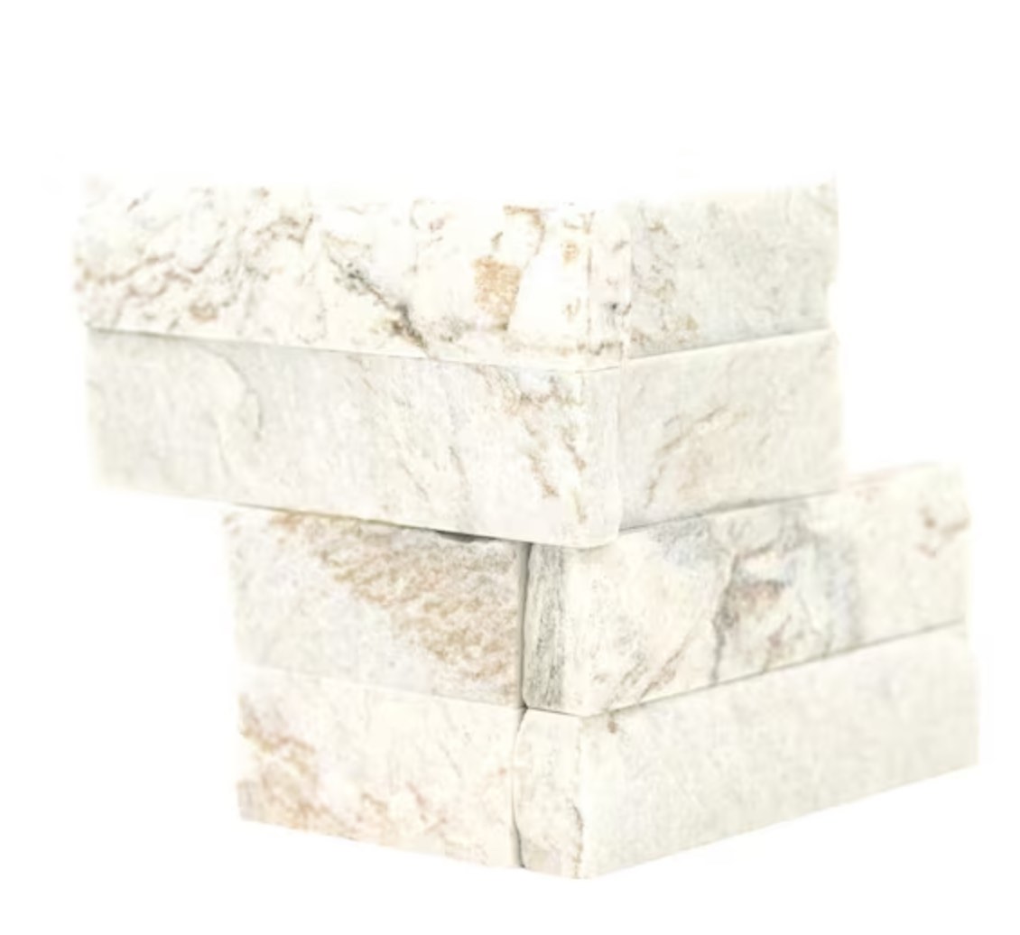  MSI Royal White Ledger Corner 6 in. x 6 in. Splitface Quartzite Brick Look Wall Tile (1.25 sq. ft./Case) 80 Boxes  100 SQ.FT TOTALYOU BUD PER SQ.FT