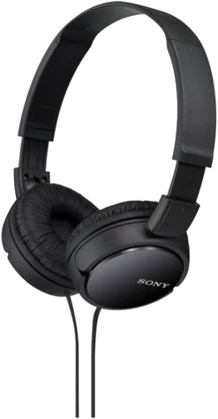 sony - zx series wired on-ear headphones - black