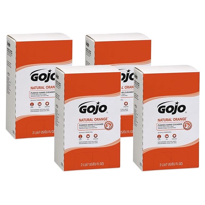 GOJO NATURAL ORANGE Pumice Hand Cleaner Refill  Citrus Scent  2000mL  4/Carton