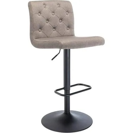 Brage living dark grey fabric adjustable barstool 
