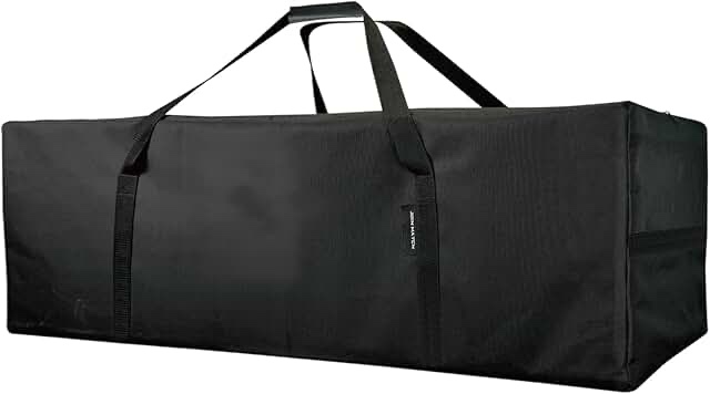 Large Duffle Bag – Black 38”x20” - 195.6L - Canvas Military and Army Cargo Style Duffel Tote for Men and Women– College Student, Backpacking, Travel and Storage Shoulder Bag