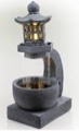 Llanos 31"H Outdoor Tranquil Zen Pagoda Fountain with LED Lights, Gray