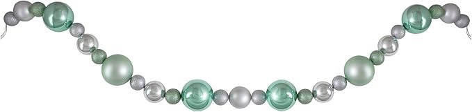 6' Shatterproof Ball 3-Finish Christmas Garland