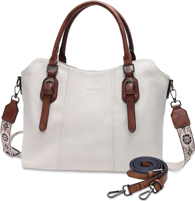 Women's Bag, VASCHY Women's Tote Bag Hobo Shoulder Bag with Top Handle Crossbody Handbag with Guitar Strap