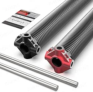 Garage Door Torsion Springs 2'' (Pair) with Non-Slip Winding Bars, Coated Torsion Springs with a Minimum of 18,000 Cycles (0.234''Ã—2''Ã—31'')