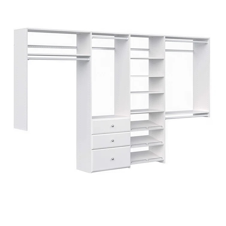 White 72'' - 120'' Closet System (Can Be Cut To Fit) Box 2,incomplete 