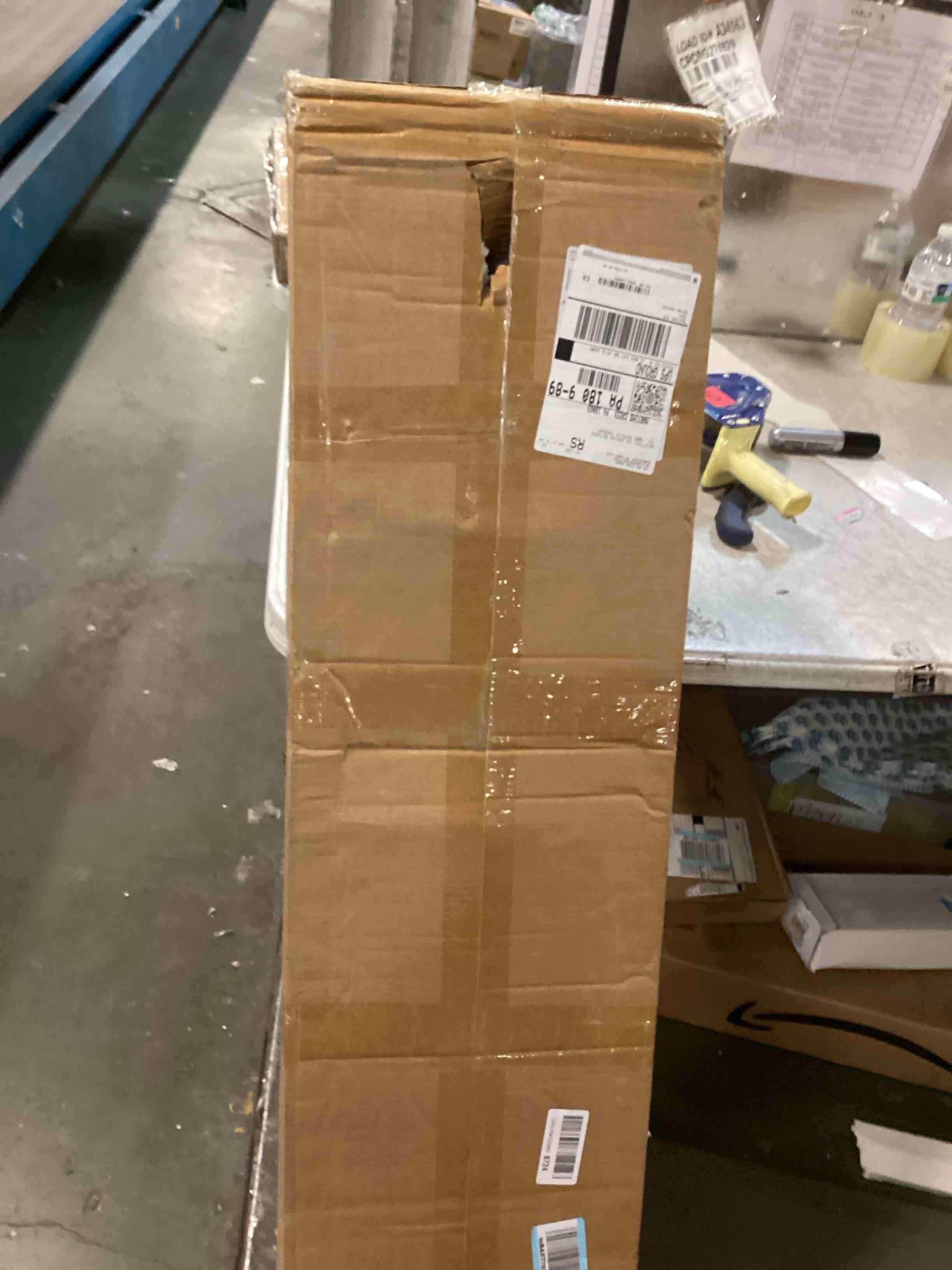 Condition photo showing Good Condition for 47 Inch Metal Console Table with 8 Storage Shelves,Extra Long Entryway Table,Narrow Sofa Table,Hallway Table for Entrances to Corridor,Foyer,Living Room (Black, 47.24×11.81×31.5in) 47.24×11.81×31.5in Black