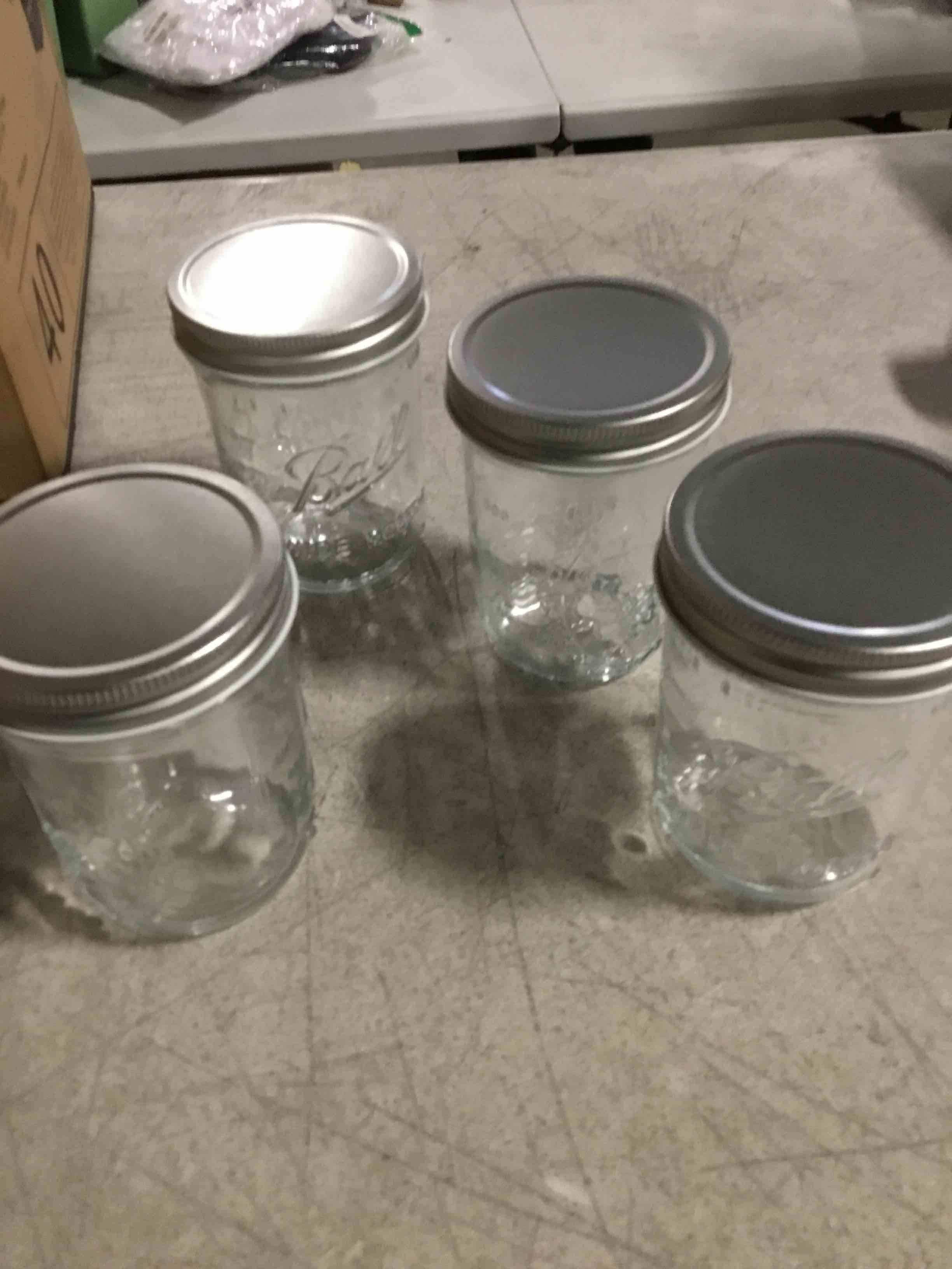 set of 4 wide mouth ball mason jars 10oz