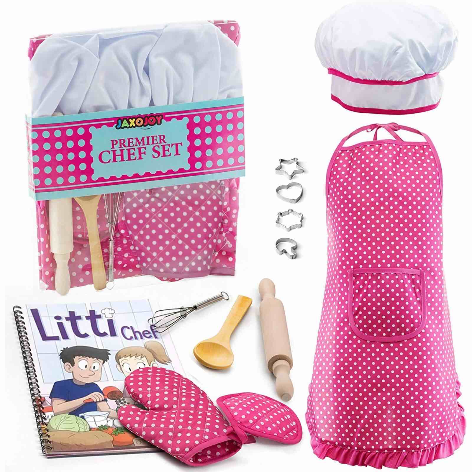 Kids Cooking and Baking Chef Set for Little Girls, Complete Cooking Sets