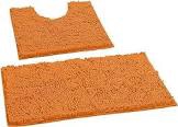 LUXURUX EXTRA SOFT AND ABSORBENT ORANGE SET OF 2 BATHROOM RUGS
