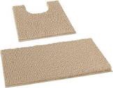 Luxury Chenille Bathroom Rugs - 2-Piece Set, Soft Plush Anti-Slip Bath Rug + U-Shaped Toilet Mat, Microfiber Shaggy Carpet, Super Absorbent (23 x 15 & 19 x 17 U, cream )U Shape 17'' x 19'' +15'' x 23'' Charcoal