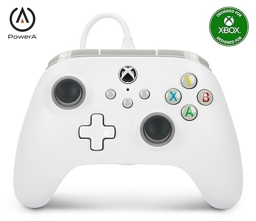 PowerA Wired Controller for Xbox Series X|S - White, gamepad, video game / gaming controller, works with Xbox One