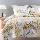 SLEEPBELLA King Comforter Set, Soft Microfiber All Season Comforter, Gray Printed with White Botanical Pattern, Down Alternative Machine Washable King Grey Botanical