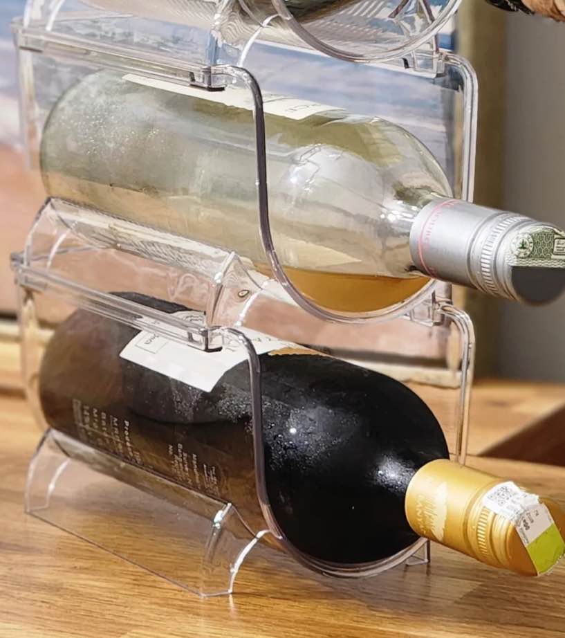 STACKABLE WINE & CAN HOLDER - TRANSPAREN