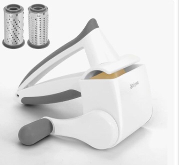 Zyliss Restaurant Cheese Grater - Handheld Rotary Cheese Grater - Cheese, Vegetable, Nut Grater - Steel Kitchen Cheese Shredder for Right- & Left-Handed Cooks - NSF Restaurant Certified - White