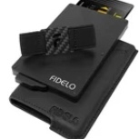 Fidelo Men's RFID Blocking Minimalist Wallet with Removable Card Clip, Aluminum and Leather, Black