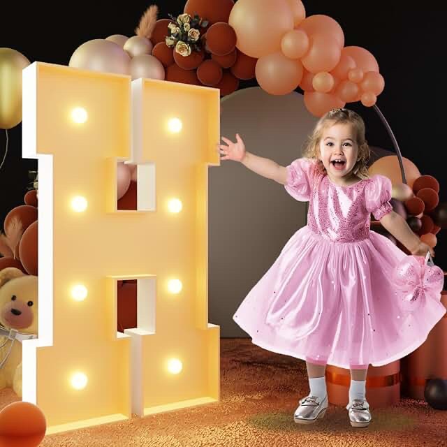 imprsv Marquee Light Up Letters, 3FT Marquee Letters Mosaic Light Up Letters for Birthday Baby Shower Wedding Engagement Party Backdrop Decor, Large Marquee Letters for Party Decorations, Letter V 3 FT Letter V