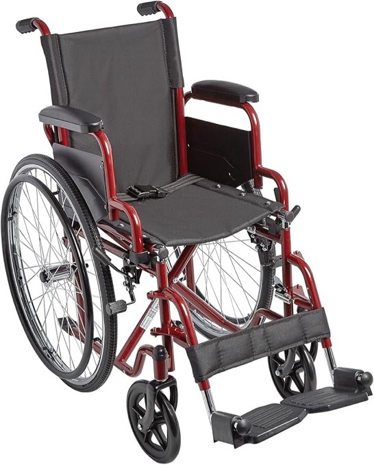 Ziggo 14” Seat Width Pediatric Wheelchair for Kids & Children, Lightweight, Manual Folding Wheelchair w/Safety Belt, Swing-Away Foot Support w/Straps, Desk Length Arm Rests