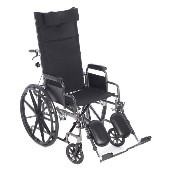 Proactive Reclining wheelchair 16 Chariot-RC 16" Reclining Wheelchair w/Removable Desk Arms, Rear Anti-Tippers, Elevating Leg Rests, Nylon Seat - 300 lb. Wt-Cap.