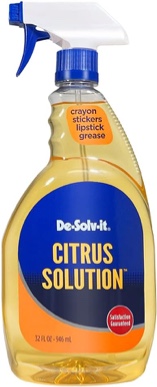 Orange Sol De-Solv-It Citrus Solution - Odor & Stain Remover for Cloth, Wood, Glass & More, 32-Ounce