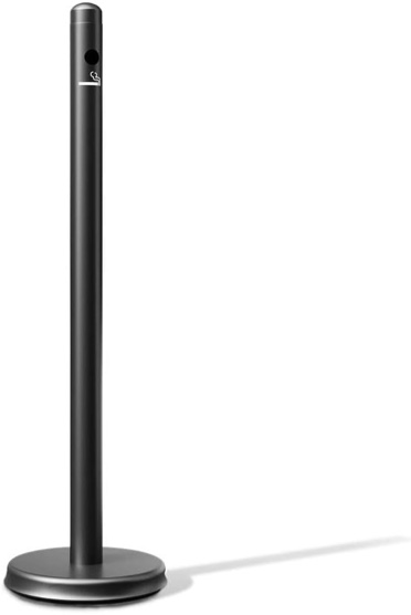 40" Black Free Standing Smoker Pole and Base | Smokeless Outdoor Ashtray for Restaurants, Bars, Convenience Stores | Outside of Office