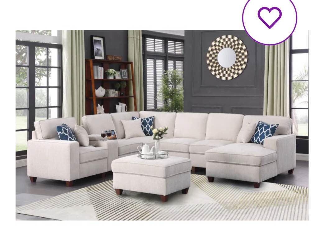 8 - Piece Upholstered Sectional ( Incomplete 1 piece corner only) 