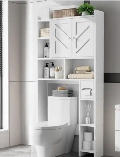 Futzca Freestanding Farmhouse Over The Toilet Storage Cabinet