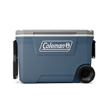 Coleman 316 Series 62QT Lakeside Blue Hard Chest Wheeled Cooler, Easy Transport