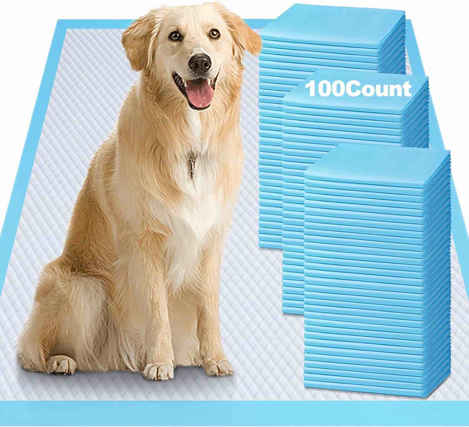 Gimars XXL Thicken 6 Layers Ultra Absorbent Dog Pee Pads Extra Large Leak-Proof Odor-Control Puppy Training Pads Quick Dry Pee Pads for Dogs Cats Pets XXL 28"x34" 200 Counts