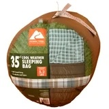 Ozark Trail 35F Flannel Lined Rectangle Adult Sleeping Bag - Brown (80" x 36")