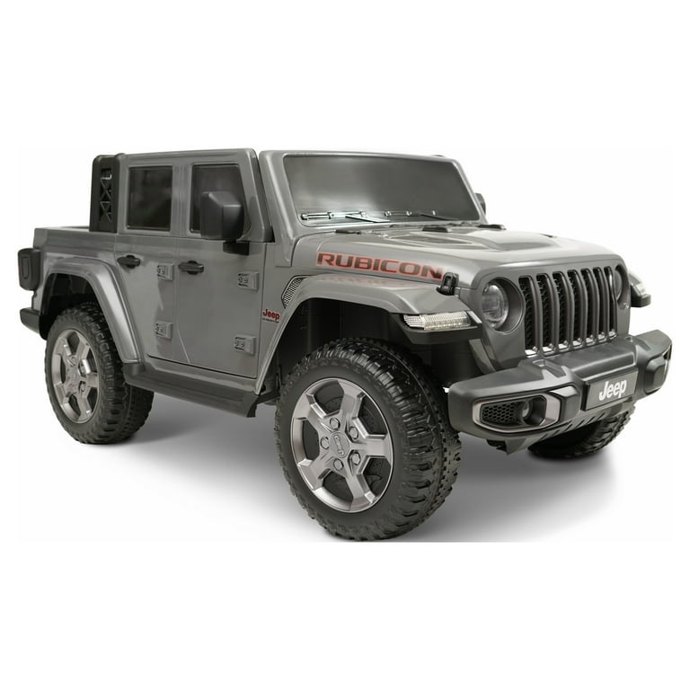 12V Jeep Gladiator Rubicon Battery Powered Ride-on, 2-Seater, Gray, Child Ages 3-8, Max Speed 5 mph