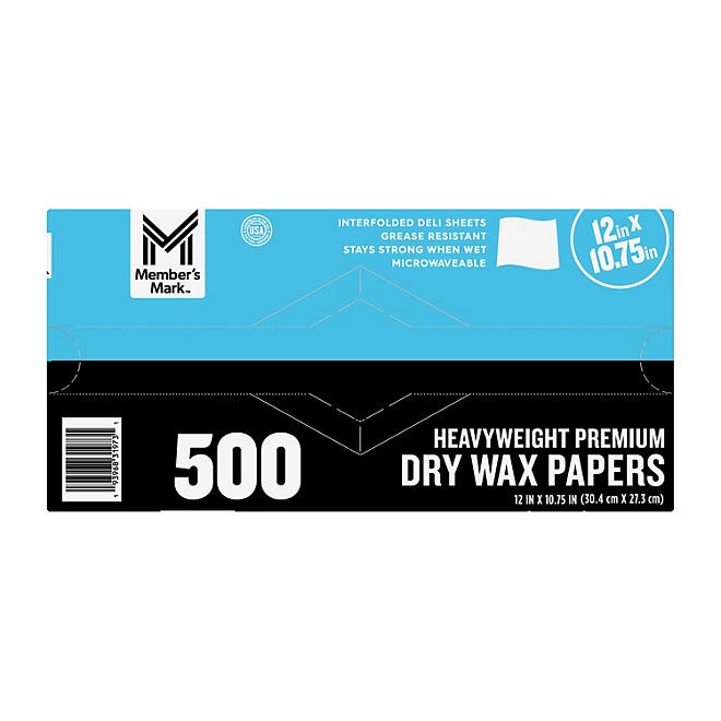 Member's Mark Wax Paper Sheets 12" X 10.75" 2pk. (Total 1000 ct.)